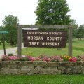 Morgan County nursery main entrance sign.