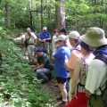 Hikers take a guided tour at Bad Branch.  Staff photo.